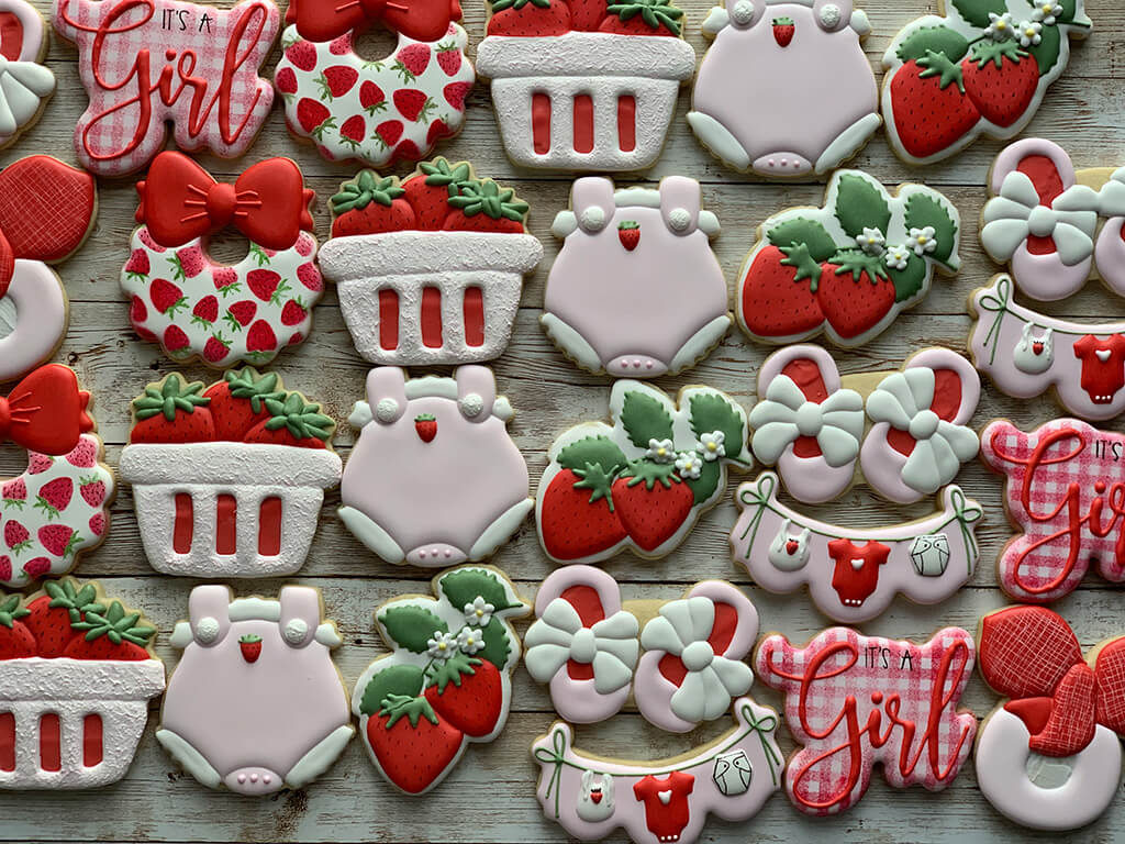 Strawberry custom sugar cookies