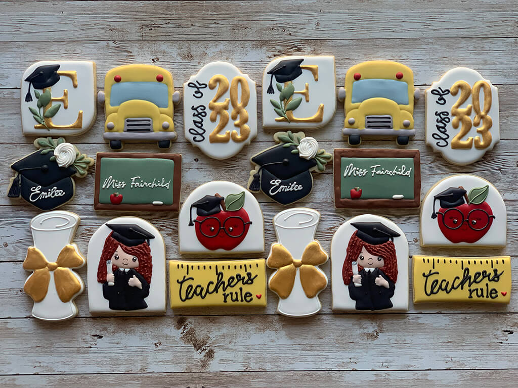 Teacher graduation custom sugar cookies