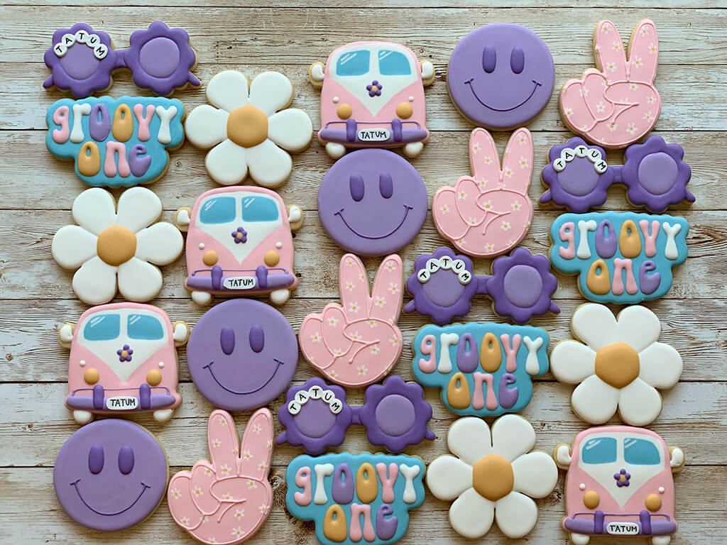 psychedelic groovy custom sugar cookies